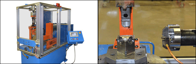 Double End Finishing Machine for Bent Aerospace Elbows
